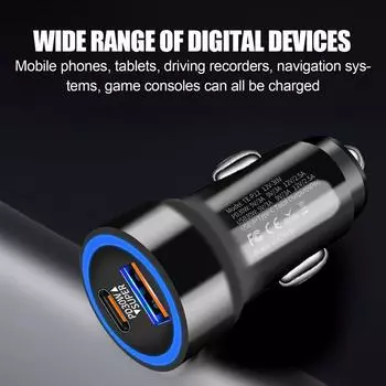 Быстрая зарядка автомобильного зарядного устройства PD 30W сотовый телефон автоматическая зарядная розетка с 2 портами многоцелевое автомобильное быстрое зарядное устройство для планшетов белый