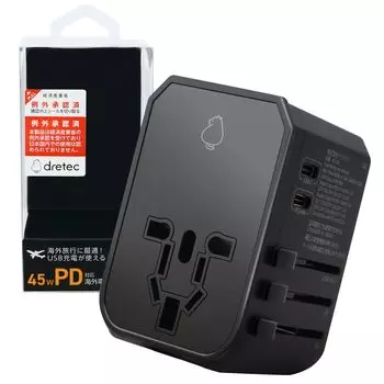Быстрая зарядка dretec PD. Зарубежный переходник. Совместим с 200 странами и регионами по всему миру. Переходник для розеток японского производителя.