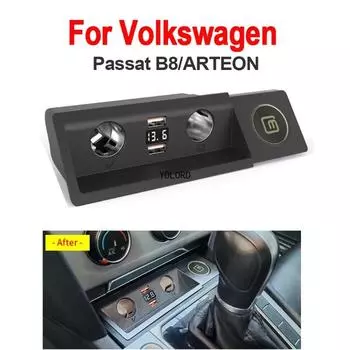 Быстрая зарядка прикуривателя Dual USB автомобильное зарядное устройство для Volkswagen Passat B8/ARTEON