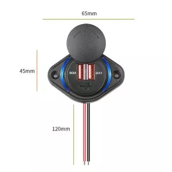 Быстрая зарядка QC 3.0 Dual USB зарядное устройство со сдвижной крышкой 36 Вт водонепроницаемое 12 В/24 В быстрая зарядка USB зарядное устройство для автомобиля лодки автобуса автофургона дома