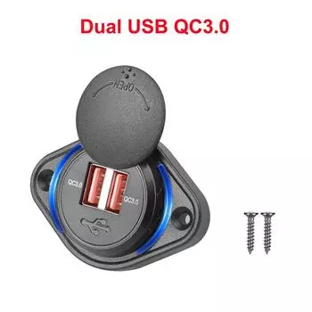 Быстрая зарядка QC 3.0 Dual USB зарядное устройство со сдвижной крышкой водонепроницаемое 12 В/24 В быстрая зарядка USB зарядное устройство для автомобиля лодки автобуса автофургона дома