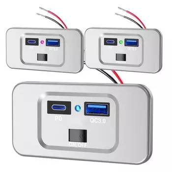 Быстрая зарядка RV USB-розетка PD QC3 Автомобильный зарядный адаптер 2 USB порта Телефонный зарядный адаптер RV Лодка Автомобильные электроприборы