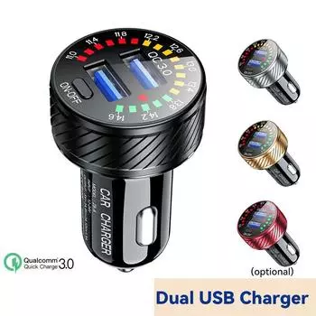 Быстрая зарядка USB Автомобильное зарядное устройство Автомобильные аксессуары Двойное USB Автомобильное зарядное устройство USB Зарядное устройство Аксессуары для интерьера серебряный