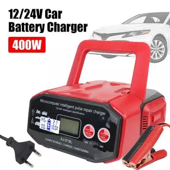 Быстрая зарядка высокой мощности 400 Вт для автомобиля, грузовика, лодки, мотоцикла, вилка европейского стандарта, 12 В/24 В, автомобильное зарядное устройство EU