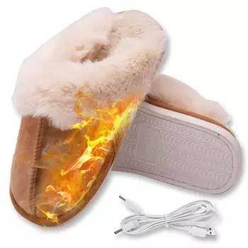 Быстро нагревается за 1 MACOLAUDER электрическая грелка для ног электрические тапочки с питанием от USB теплая грелка для ног электрические тапочки обогреватель для ног грелка для ног коричневый