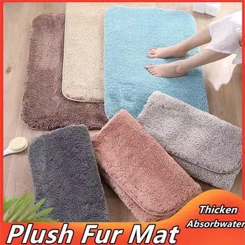 Быстро впитывает воду, плюшевый напольный коврик, нескользящий коврик для ванной комнаты, коврик для двери, мохнатый ковер для гостиной, дома, пол в ванной комнате 40x60cm
