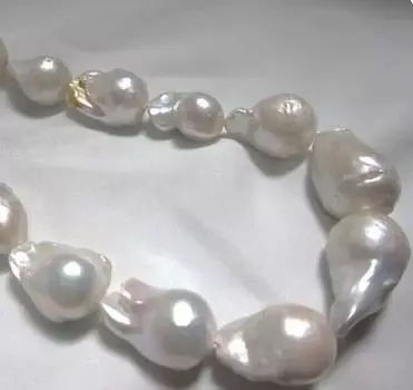 быстрое австралийское ОЖЕРЕЛЬЕ С БЕЛЫМ ЖЕМЧУГОМ ЮЖНОГО МОРЯ 17 дюймов