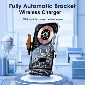 Быстрое автомобильное беспроводное зарядное устройство 15 Вт для Iphone 14pro 14 13, прозрачный зарядный держатель для телефона, крепление Qi Charge, вентиляционное отверстие для Huawei Mate40 as picture серебряный