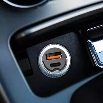 Быстрое автомобильное зарядное устройство, автомобильный адаптер, зарядное устройство, два порта, многофункциональное быстрое зарядное устройство, скрытое вытяжное кольцо USB, маленькое для автомобиля CHINA