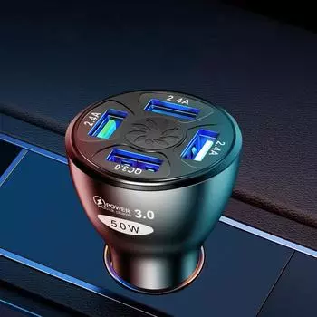 Быстрое автомобильное зарядное устройство QC3.0 с 4 портами USB, быстрая зарядка, зарядное устройство для мобильного телефона, адаптер для зарядки аккумулятора, запасные части для автомобиля белый