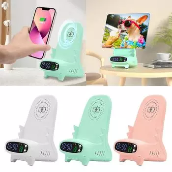 Быстрое беспроводное зарядное устройство, беспроводная зарядная подставка мощностью 15 Вт, подходит для большинства смартфонов, настольный держатель для телефона белый