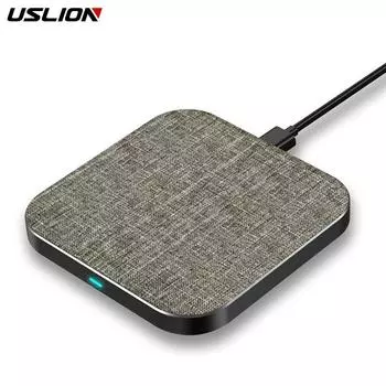 Быстрое беспроводное зарядное устройство USLION 10 Вт для Samsung Note 8/S9/S8 iPhone XS Max XS Qi Wireless Charging Pad серебряный