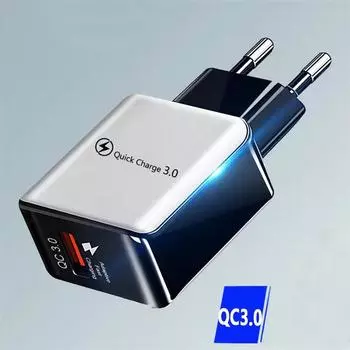 Быстрое зарядное устройство 3.0 USB зарядное устройство быстрая зарядка портативный мобильный телефон адаптер для iPhone 15 14 Xiaomi Huawei Oneplus настенное зарядное устройство US Plug белый