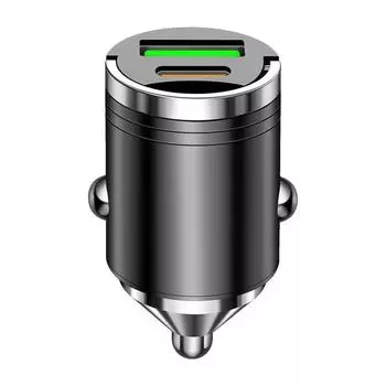 Быстрое зарядное устройство Автомобильный адаптер 100 Вт Двойной порт USB Автомобильное зарядное устройство Эффективное и безопасное зарядное устройство для мобильного телефона для ноутбуков Мобильный телефон серебряный