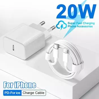 Быстрое зарядное устройство PD 20 Вт для iPhone 14, 11, 12, 13 Pro Max Mini X XR XS 8 Plus, USB Type C, кабель для быстрой зарядки, аксессуары для зарядных устройств для телефонов