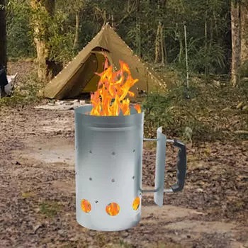 Быстрое зажигание дымохода Ведро для древесного угля Простое в использовании с ручкой Практичная горелка для гриля