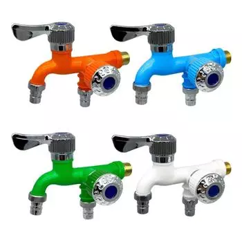 Быстрооткрывающийся многофункциональный смеситель для стиральной машины с двойной головкой, трехходовая швабра для бассейна, один в два, один смеситель для стиральной машины холодной воды One Size белый