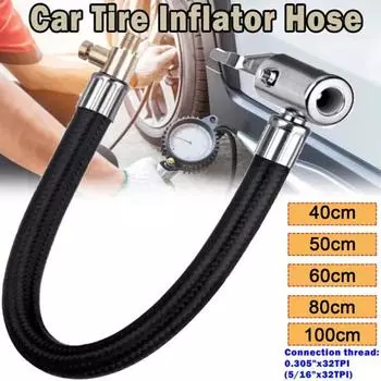 Быстроразъемный патрон для шин Шланг Удлинительная трубка клапана для шин Высокопрочная простая установка Гибкая конструкция Насос для накачки шин Аксессуары для шлангов 60cm