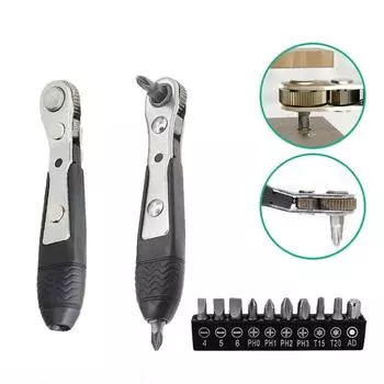 Быстросъемная головка Шестигранный гаечный ключ с трещоткой Ремонт двунаправленного управления Ключ Ремонтный ключ Straight Head Set