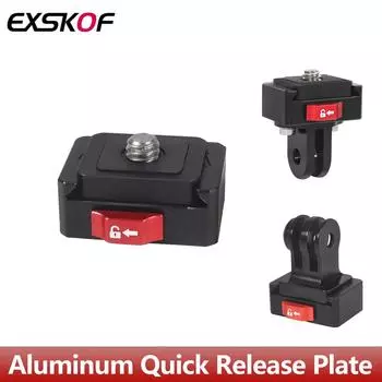 Быстросъемная пластина, алюминиевый адаптер для штатива для GoPro Hero 12 11 10 9 Insta360 X4 X3 DJI Osmo Action 4 3 2 Аксессуары для камеры