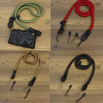 Быстросъемная пряжка из хлопчатобумажной кожи, ремешок на плечо, шею, ремень для камеры Leica Fuji Olympus чёрный