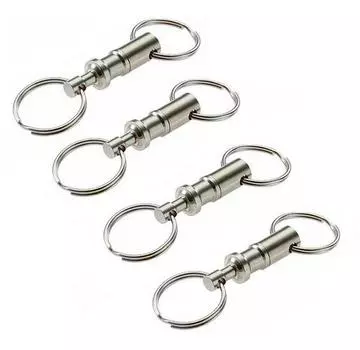 Быстросъемное кольцо для ключей с двойной головкой. Быстросъемное кольцо для ключей EDC. Металлическое быстросъемное кольцо для ключей.