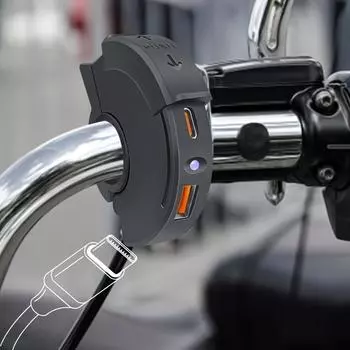 Быстросъемное USB-зарядное устройство для мотоцикла - тонкое универсальное крепление на ручку с быстрой зарядкой QCPD DC 12-24 В 1pc