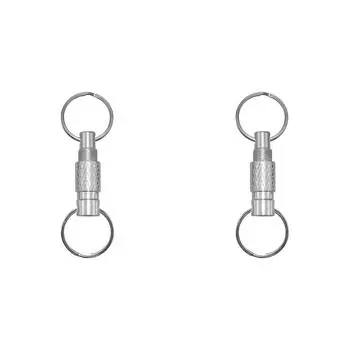 - Быстросъемный поворотный брелок из алюминиевого сплава, съемный автомобильный держатель для ключей (Серебряный