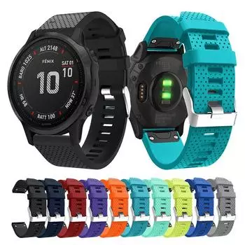 Быстросъемный силиконовый ремешок 20 мм для Garmin Fenix 5S 6S 7S, ремешок для умных часов Garmin Instinct 2S чёрный