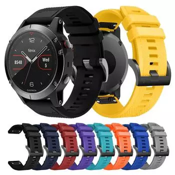 Быстросъемный силиконовый ремешок 22 мм для Garmin Fenix 7/6/5 Quatix 7 Pro, ремешок для умных часов Garmin EPIX Gen 2/Descent G1 22mm чёрный