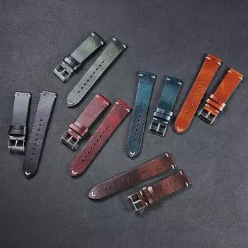 Быстросменный кожаный ремешок для часов для мужчин, 20 мм, 22 мм, масляный воск, ремешки для наручных часов из натуральной кожи 20mm