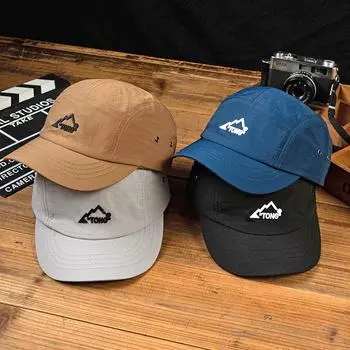 Быстросохнущая бейсбольная кепка в стиле ретро с короткими полями, универсальная летняя кепка с защитой от солнца для отдыха на природе, американская пятиклинка M56-58cm чёрный