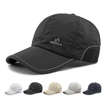 Быстросохнущая бейсболка, мужская сезонная весенне-летняя уличная солнцезащитная кепка, легкая дышащая кепка, солнцезащитный козырек, шляпа для рыбалки, козырек чёрный