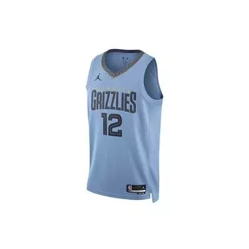 Быстросохнущая дышащая баскетбольная майка Jordan NBA Team с принтом Fan Edition 22–23 Season Morant No. 12 топов унисекс, голубые DO9531-422 XL