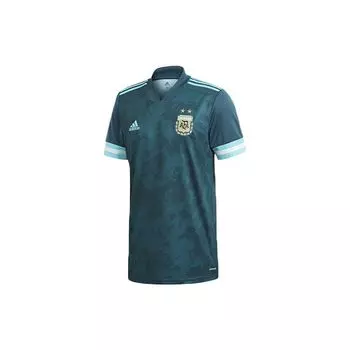 Быстросохнущая футбольная майка Adidas Argentina Away с V-образным вырезом — мужские топы Fan Edition сине-зеленые GE5473 XS