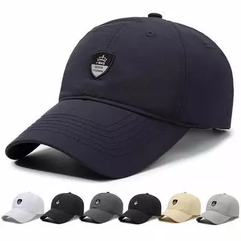 Быстросохнущая кепка с вышитыми буквами, бейсбольная кепка, затеняющая и защищающая от солнца, повседневная универсальная шляпа для отдыха на открытом воздухе, одинаковая для мужчин и женщин Adjustable тёмно-синий