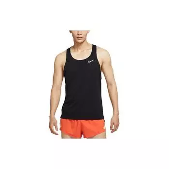 Быстросохнущая майка для бега с круглым вырезом и логотипом Nike Dri-Fit, мужские топы, черные DQ4733-010 S