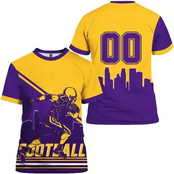 Быстросохнущая мужская футболка для американского футбола с 3D принтом, популярная мужская одежда, спортивные топы, спортивная футболка с коротким рукавом XXS
