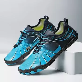 Быстросохнущая обувь для мужчин и женщин, легкая дышащая пляжная обувь для пар, нескользящие уличные забродные кроссовки для серфинга и плавания 35 синий