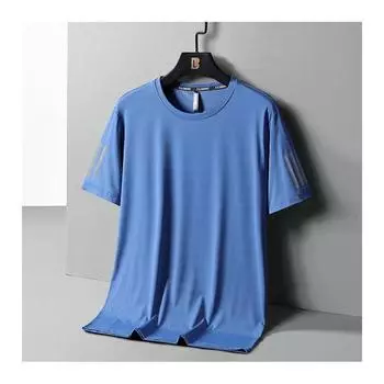 Быстросохнущая одежда большого размера, мужская футболка из ледяного шелка с короткими рукавами, мужская летняя тонкая мужская футболка, летний спортивный топ для бега L