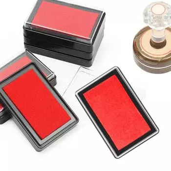 Быстросохнущая подушечка для чернил для рукоделия, многоразовая прямоугольная однотонная подушечка для чернил для рукоделия для офиса красный