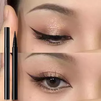 Быстросохнущая подводка для глаз, водостойкая, не размазывающаяся, натуральная, трехмерная, Sleeper, контуринг шелкопряда, жидкая подводка для глаз, перманентная фиксация, студенческий макияж чёрный