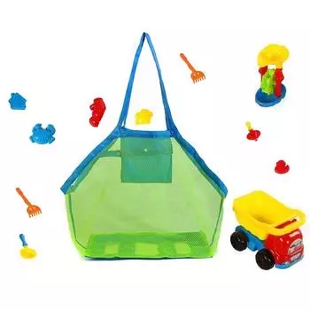 Быстросохнущая сетчатая пляжная сумка для хранения, портативный складной органайзер для пляжных игрушек, легкий дышащий детский коллекционер игрушек для песка