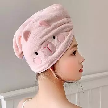 Быстросохнущая шапочка для душа из хлопка Capybara, полотенце, подарочная шапочка для купания Coral Velvet, унисекс style6