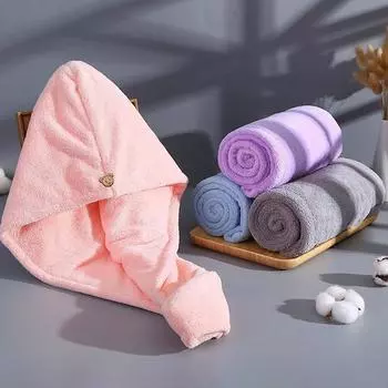 Быстросохнущая шапочка для волос из кораллового флиса - полотенце для душа и мытья шампунем для женщин Single Layer