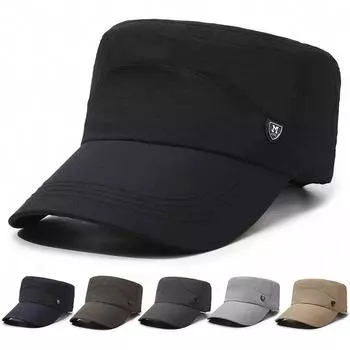 Быстросохнущая шляпа мужская сезонная солнцезащитная шляпа легкая дышащая шляпа повседневная плоская шляпа для отдыха на природе мужская Adjustable тёмно-синий