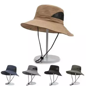 Быстросохнущая шляпа-ведро для защиты от солнца, дорожная шляпа, складная шляпа, солнцезащитный козырек для отдыха, альпинистская шляпа, дышащая шляпа Adjustable тёмно-синий