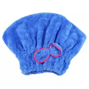 Быстросохнущая ванна для волос, симпатичная женская шапочка для сушки волос из микрофибры, обертывание, шапочка-башня(синий) синий
