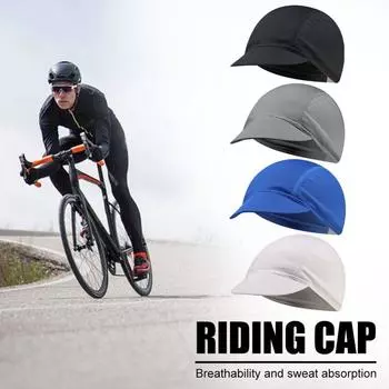 Быстросохнущая велосипедная шапка, велосипедная кепка, дышащая подкладка для шлема, сетчатая тканевая шапка для верховой езды, спортивные аксессуары на открытом воздухе чёрный