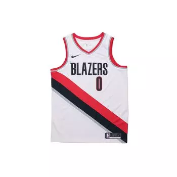 Быстросохнущее баскетбольное джерси Nike НБА в контрастную полоску, Fan Edition, сезон 2020 г., Portland Trail Blazers, Дэмиан Лиллард Нет. 0 Мужские топы CW3607-106 M